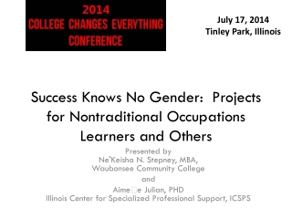 Success Knows No Gender: Projects for Nontraditional Occupations Learners and Others