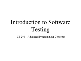 Introduction to Software Testing