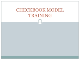 CHECKBOOK MODEL TRAINING