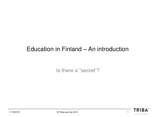 Education in Finland – An introduction