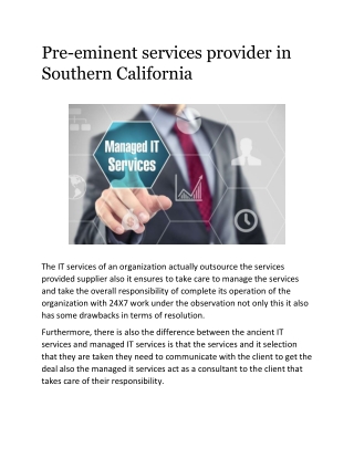 Managed services provider southern california
