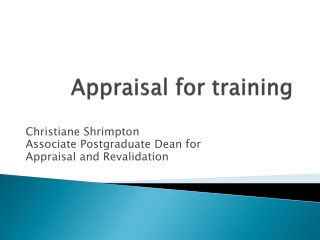 Appraisal for training