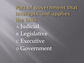 Part of government that interepts and applies the laws