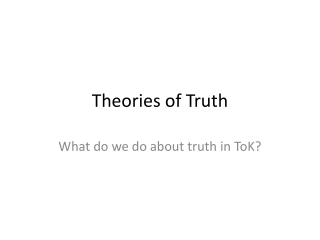 Theories of Truth