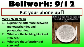 Bellwork: 9/12