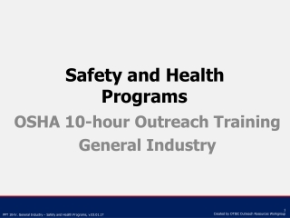 Safety and Health Programs