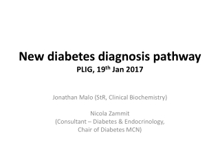 New diabetes diagnosis pathway PLIG, 19 th Jan 2017