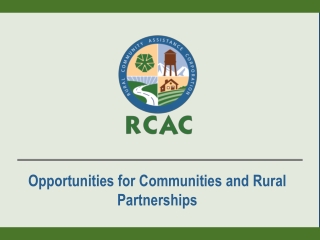 Opportunities for Communities and Rural Partnerships