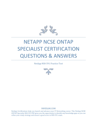 Latest NetApp NCSE ONTAP Specialist Certification Questions & Answers