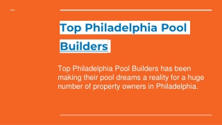 Top Philadelphia Pool Builder