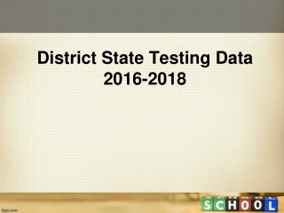 District State Testing Data 2016-2018