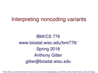 Interpreting noncoding variants