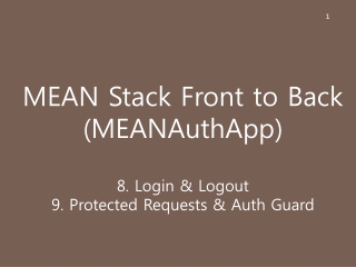 MEAN Stack Front to Back (MEANAuthApp)