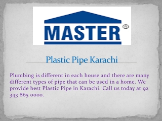 Plastic Pipe Karachi