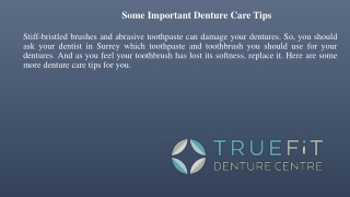 Some Important Denture Care Tips