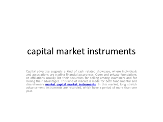 capital market instruments