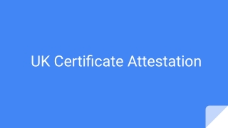 Uk Certificate Attestation