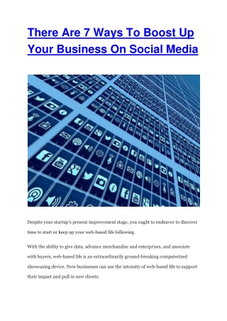 There Are 7 Ways To Boost Up Your Business On Social Media