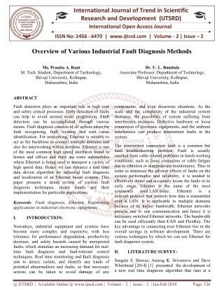 Overview of Various Industrial Fault Diagnosis Methods