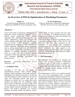 An Overview of PSO in Optimization of Machining Parameters
