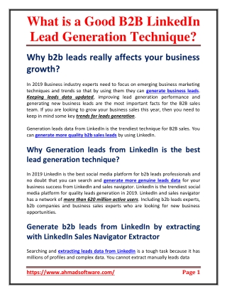 What is a good B2B LinkedIn lead generation technique?