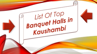 List Of Top Banquet Halls in Kaushambi