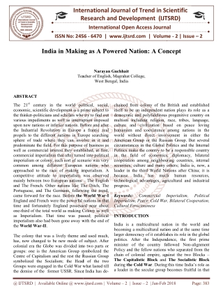 India in Making as a Powered Nation A Concept