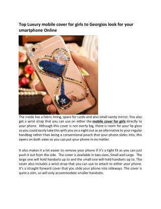 Top Luxury mobile cover for girls to Georgios look for your smartphone Online