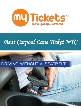 Beat Carpool Lane Ticket NYC