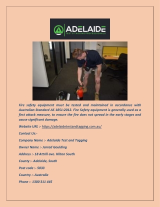 Fire Equipment Testing - Adelaide Test and Tagging