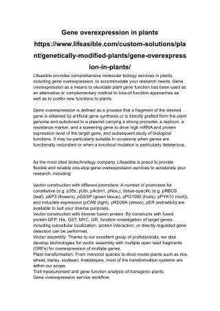 gene overexpression in plants