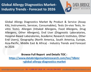 Global Allergy Diagnostics Market- Industry Trends - Forecast to 2026