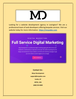 Website Design Lexington KY - Moyedev.com