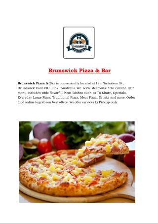 Brunswick Pizza & Bar-Brunswick North - Order Food Online