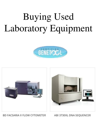 Buying Used Laboratory Equipment
