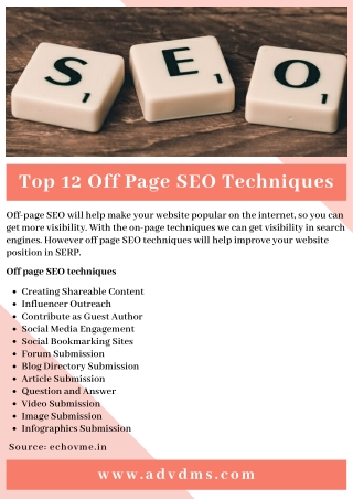 Top 12 Off Page SEO Techniques