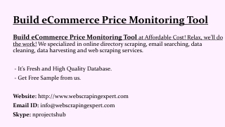 Build eCommerce Price Monitoring Tool