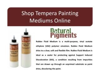 Shop Tempera Painting Mediums Online | Tempera Wax Mediums