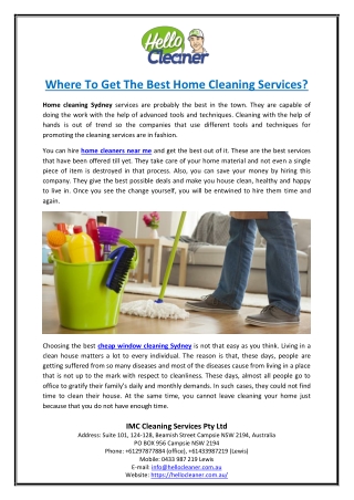 Where To Get The Best Home Cleaning Services?