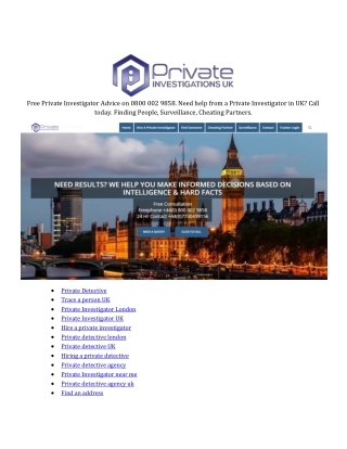 Private detective agency uk