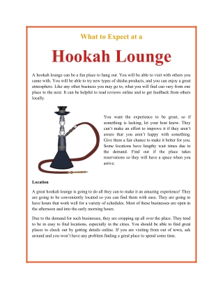 What to Expect at a Hookah Lounge