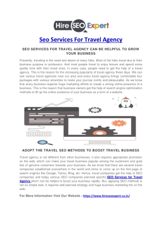 SEO Services For Travel Agency - Hire SEO Expert