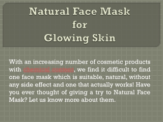 Natural Face Mask for Glowing Skin