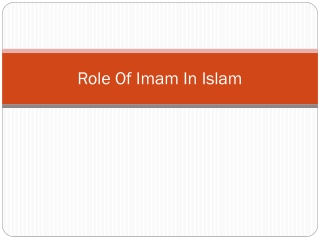 Role of Imam in Islam