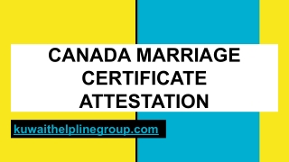 Canada marriage certificate attestation