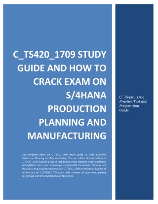 C_TS420_1709 Study Guide and How to Crack Exam on S/4HANA Production Planning and Manufacturing