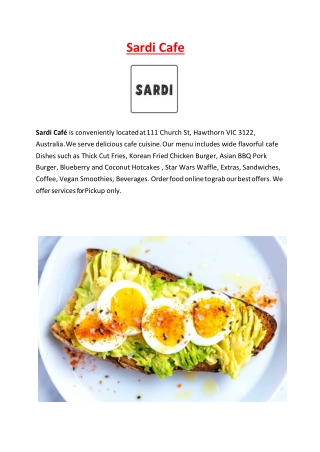 Sardi Cafe-Hawthorn - Order Food Online