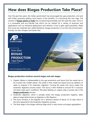 How does Biogas Production Take Place?