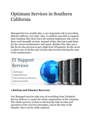 Managed Services in Southern California