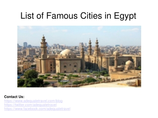 List of Famous Cities in Egypt